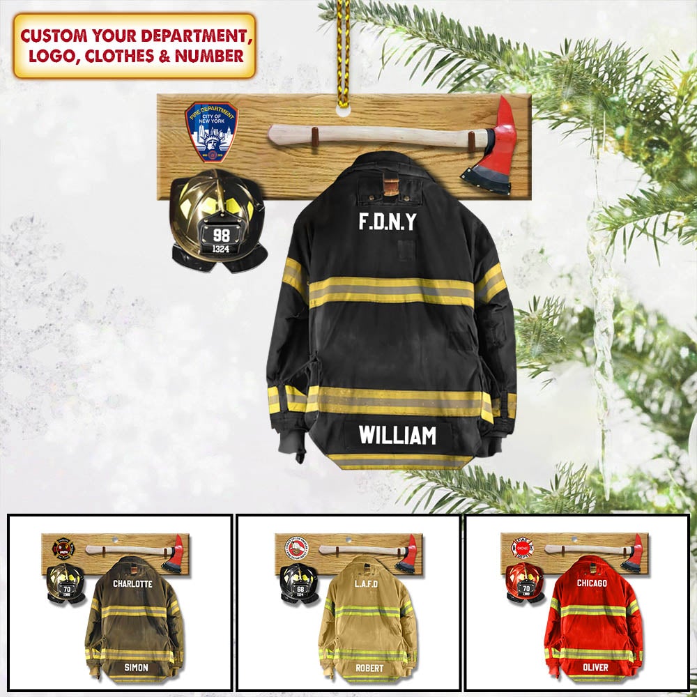 Personalized Ornament Gifts For Firefighter Armor And Name Can Be Changed