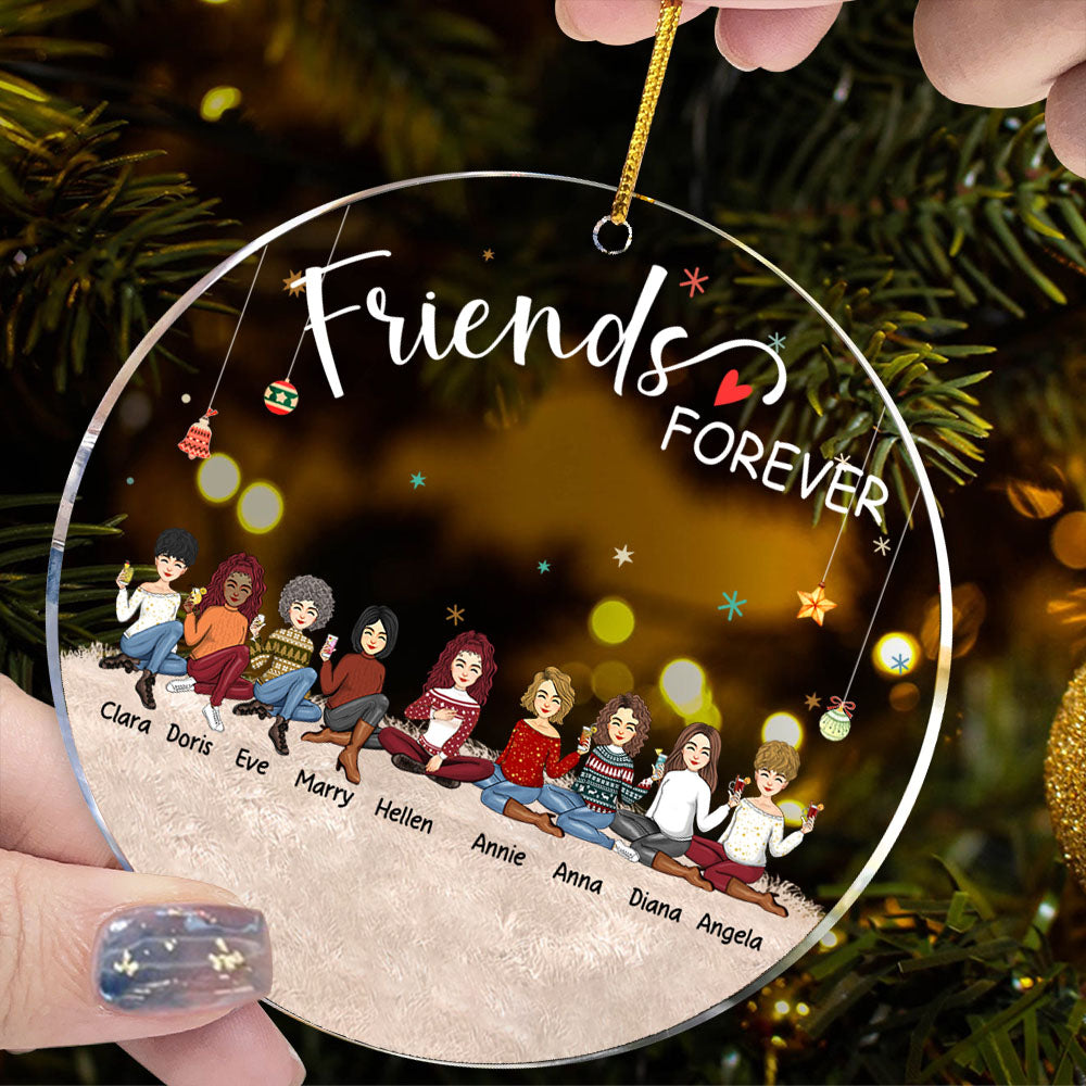 Friends Forever Personalized Circle Acrylic Ornament