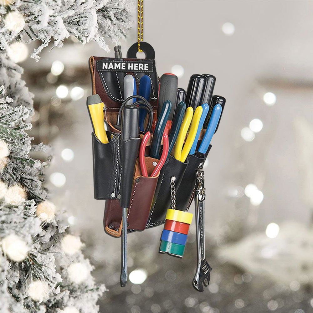 Personalized Ornament Gifts For Electrician - Electrician Tool Bag Shaped Ornament