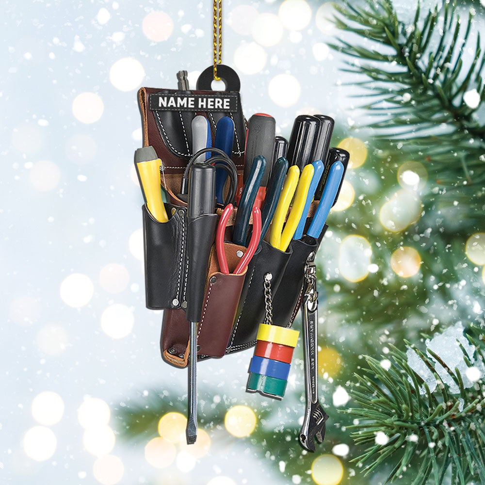 Personalized Ornament Gifts For Electrician - Electrician Tool Bag Shaped Ornament