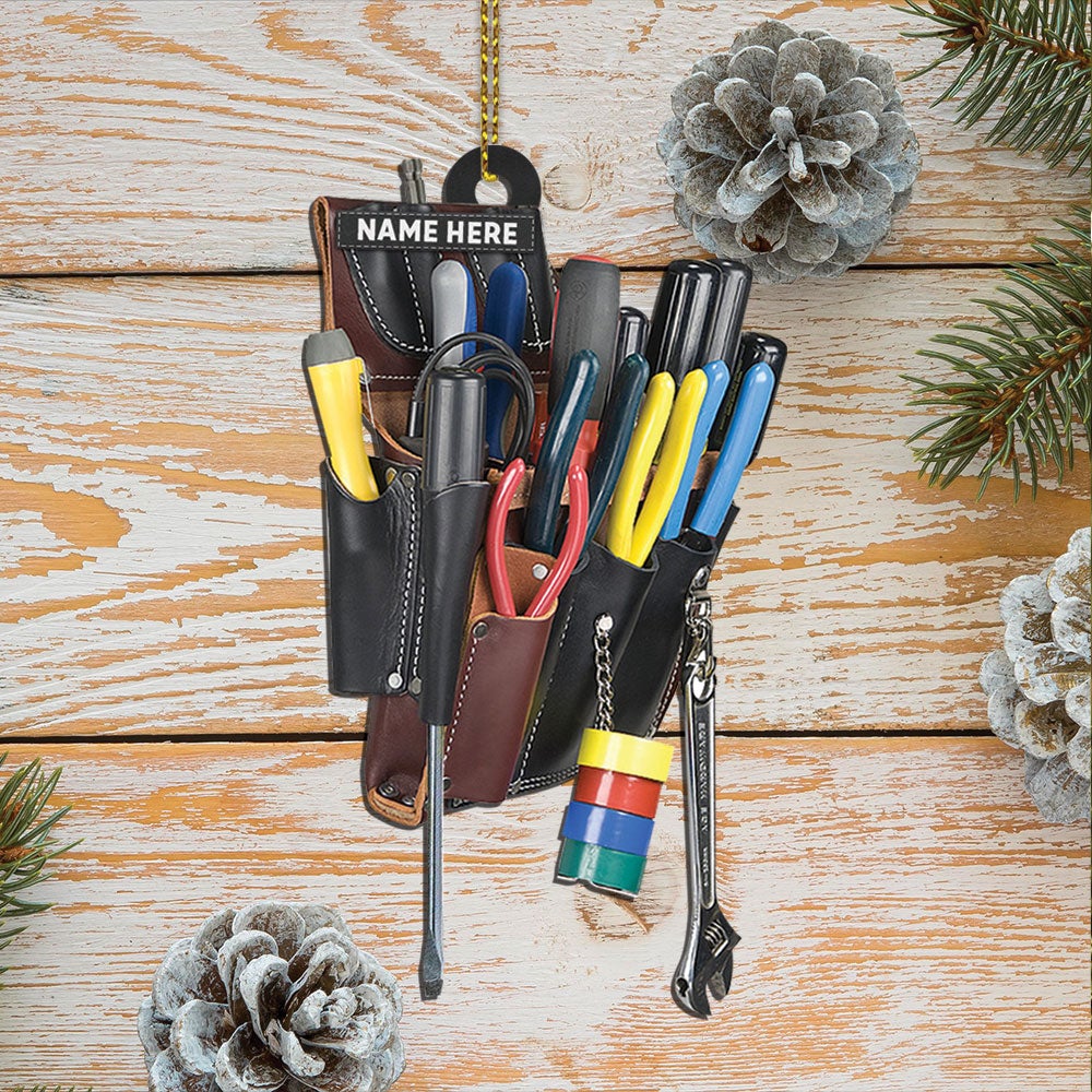 Personalized Ornament Gifts For Electrician - Electrician Tool Bag Shaped Ornament