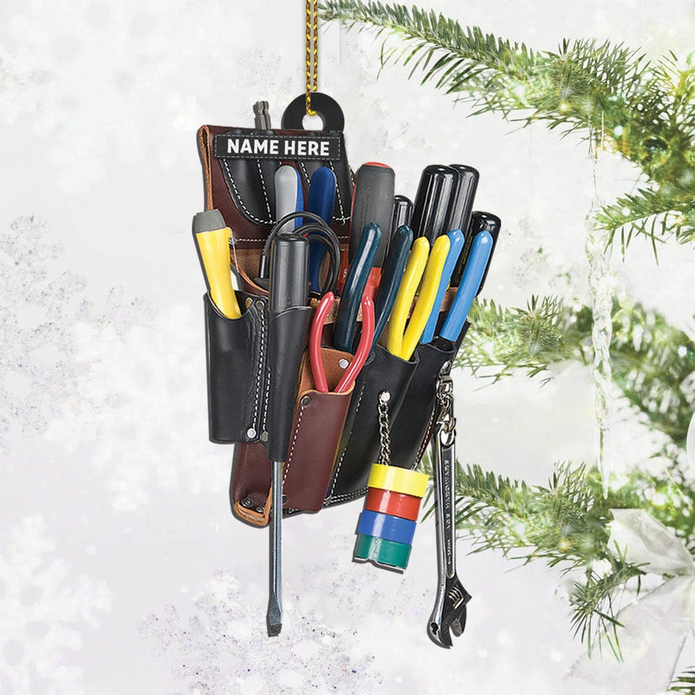 Personalized Ornament Gifts For Electrician - Electrician Tool Bag Shaped Ornament