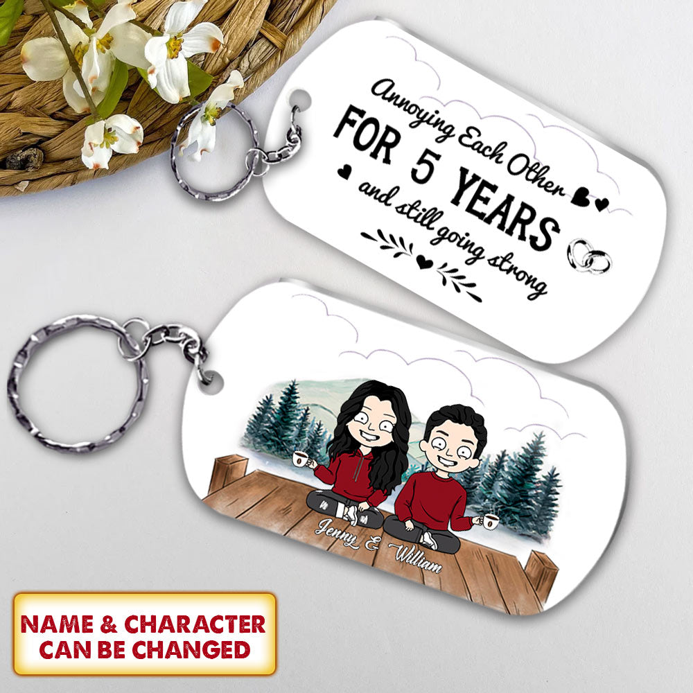 Annoying Each Other For Many Years And Still Going Strong, Personalized Aluminium Keychain For Couples,
