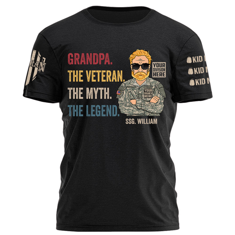 Dad The Veteran The Myth The Legend Personalized Shirt Gift For Veterans K1702