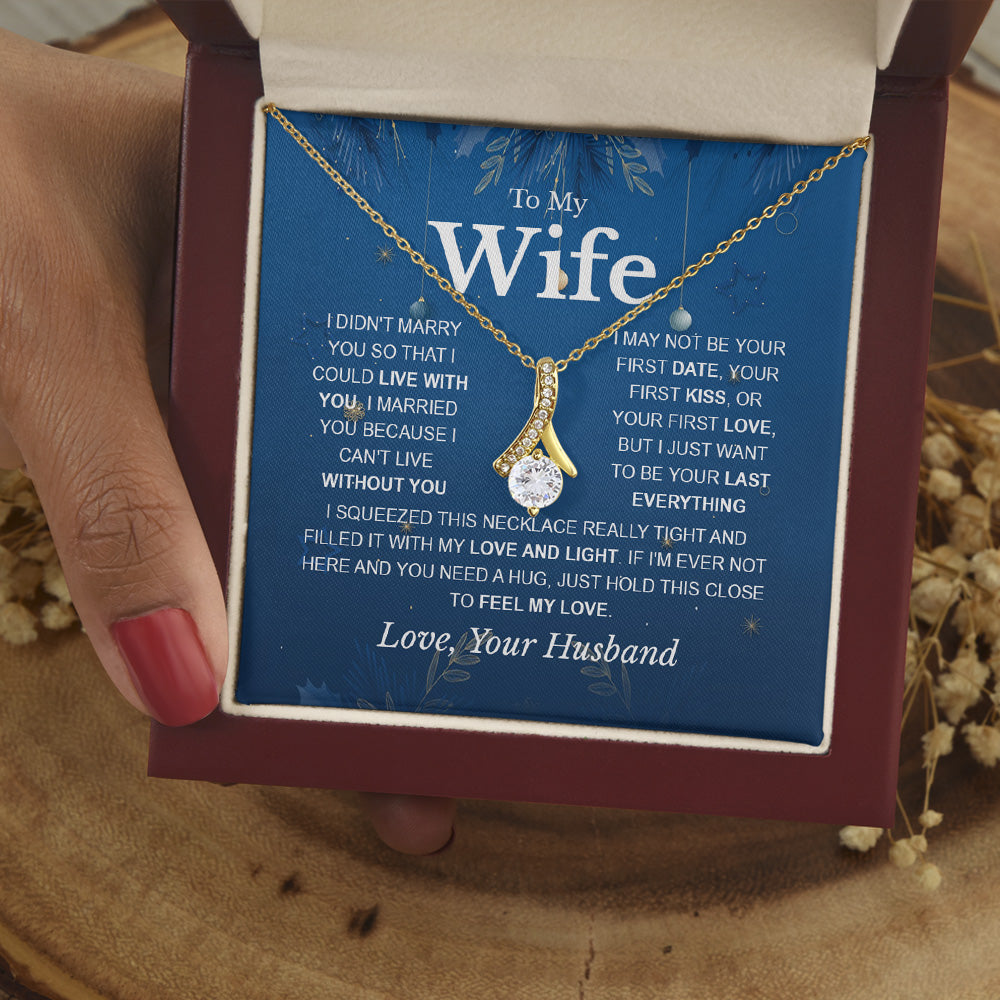 To My Wife Necklace Husband, Wife Christmas Necklace, Wife Forever Love Alluring Beauty Necklace For Women, Husband To Wife Necklace