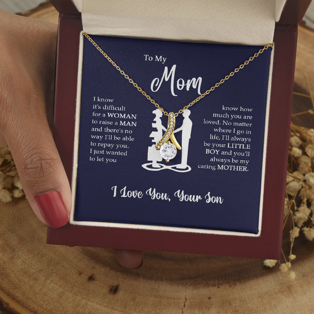 Personalized Alluring Beauty Necklace Gift For Mom - To My Mom I Know It Difficult For A Woman Customized Alluring Beauty Necklace