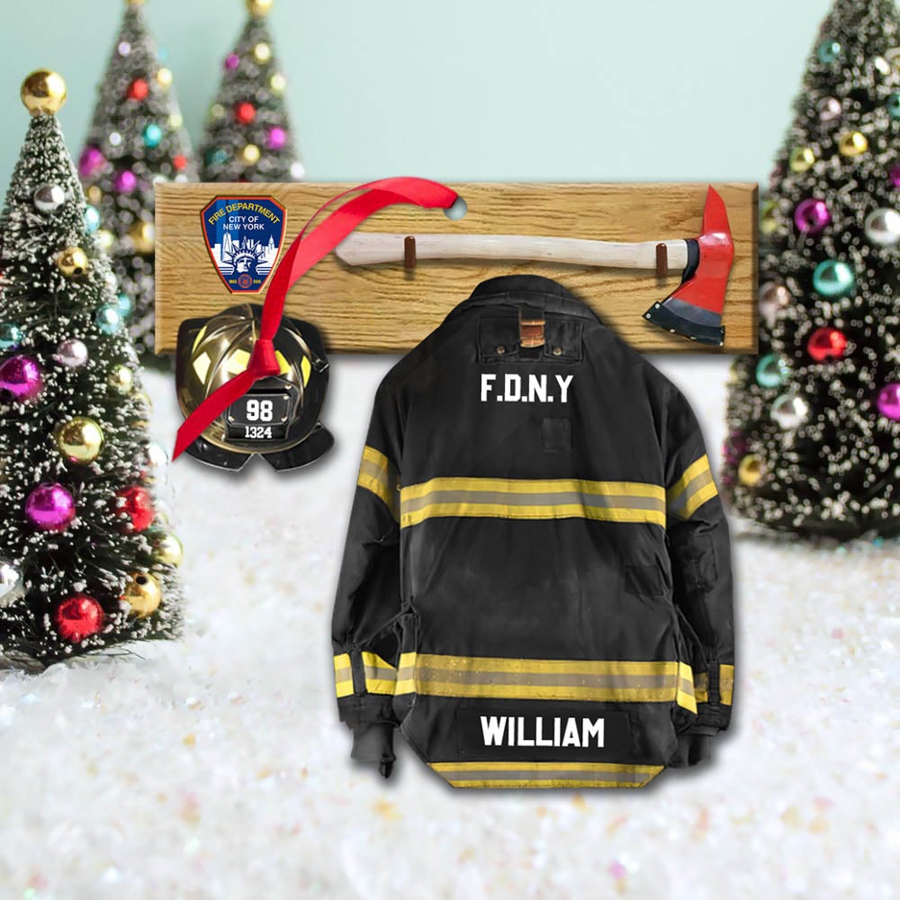 Personalized Ornament Gifts For Firefighter Armor And Name Can Be Changed