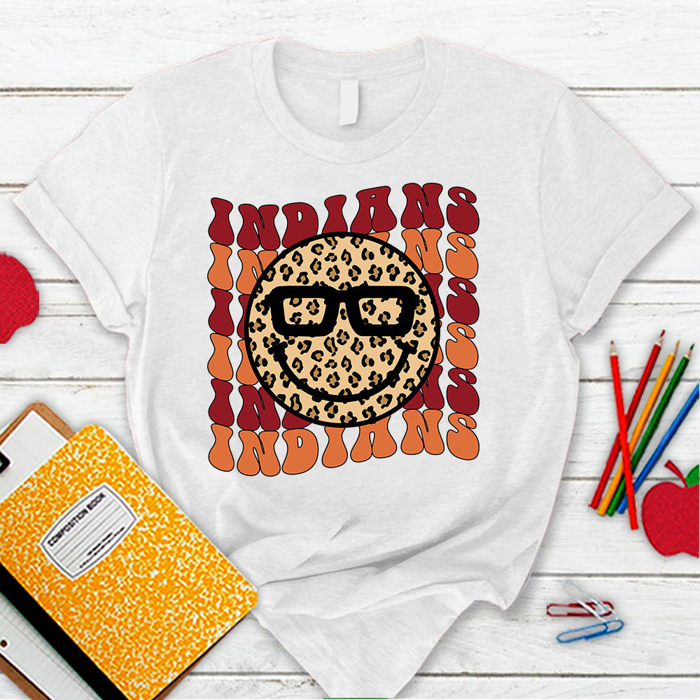 Personalized Cardinals Circle Leopard T-Shirt for Teacher Ph99