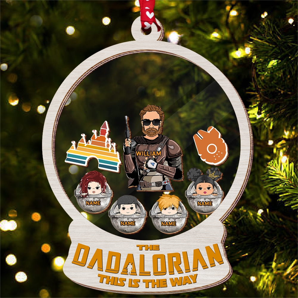 The Dadalorian Family Custom 5 Layered Christmas Shaker Ornament
