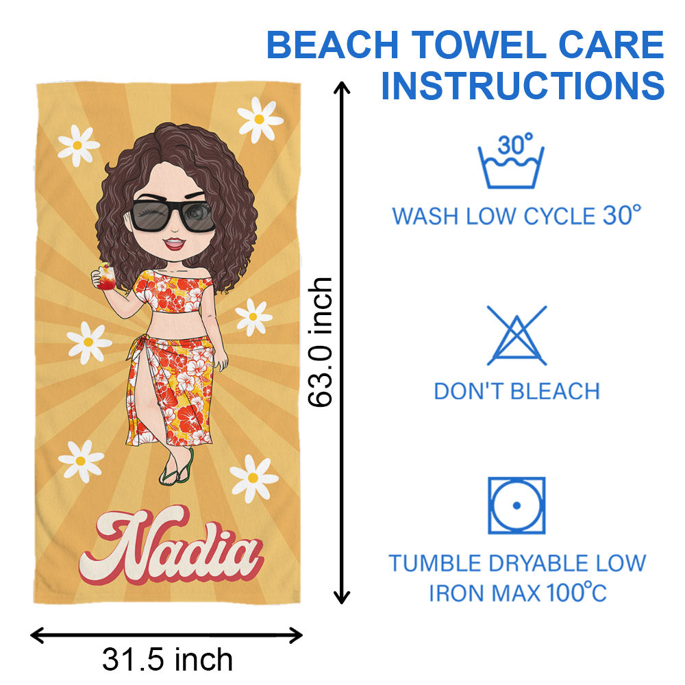 Girls Personalized Beach Towel - Gift For Besties Sisters Sistas