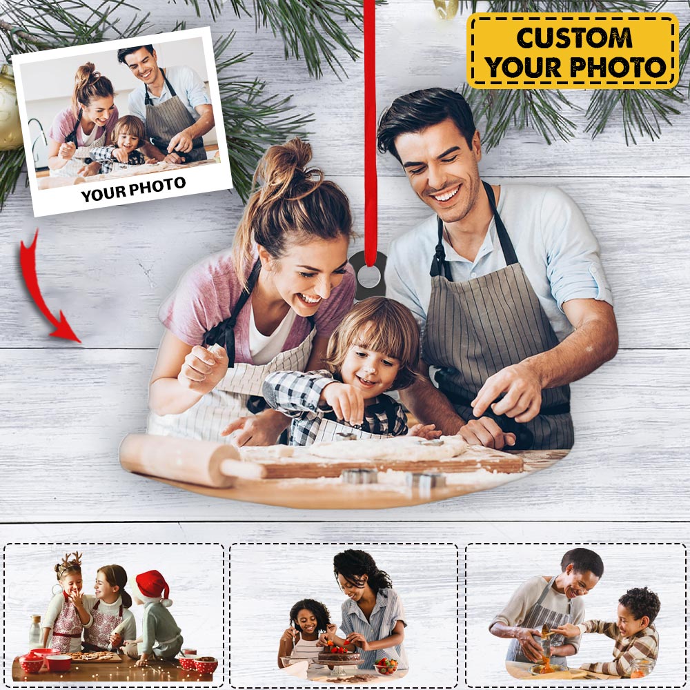 Personalized Ornament For Baking Lover - Family Baking Togetger - Custom Photo Ornament