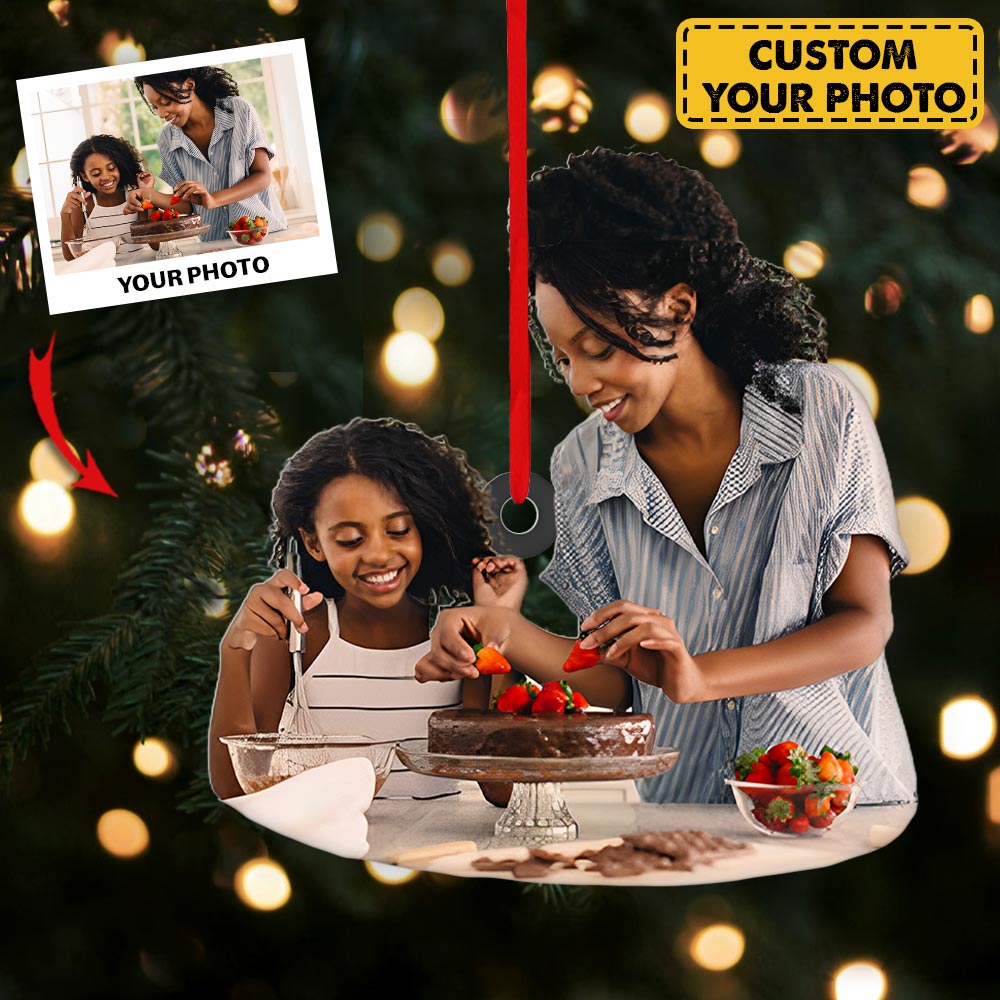Personalized Ornament For Baking Lover - Family Baking Togetger - Custom Photo Ornament