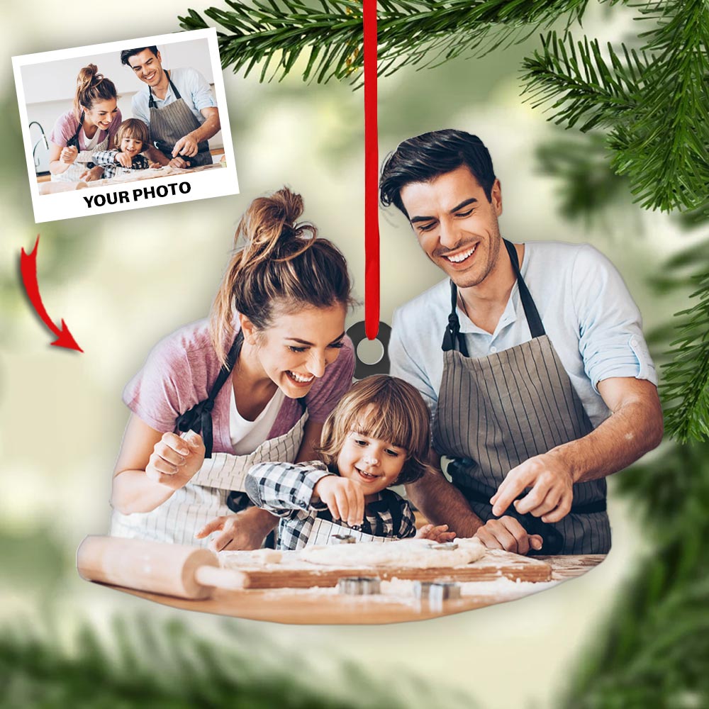 Personalized Ornament For Baking Lover - Family Baking Togetger - Custom Photo Ornament
