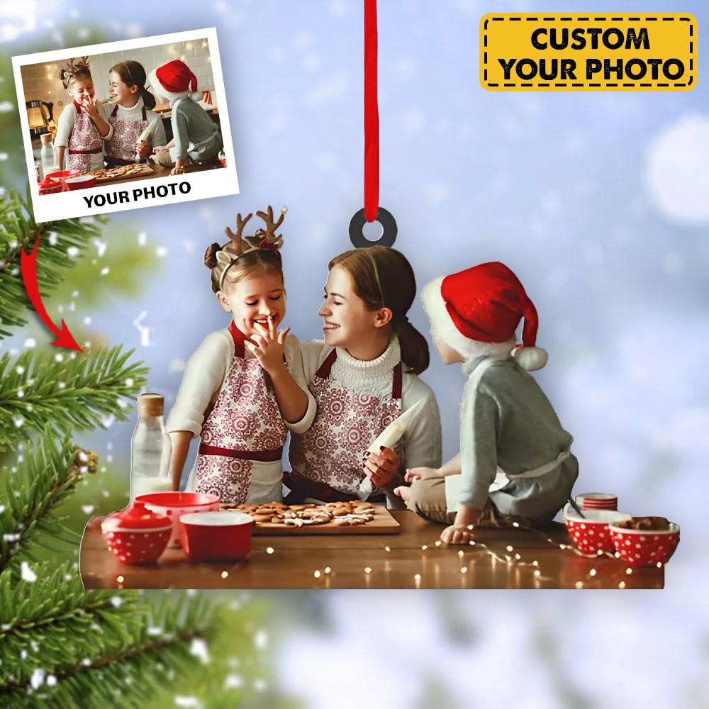 Personalized Ornament For Baking Lover - Family Baking Togetger - Custom Photo Ornament