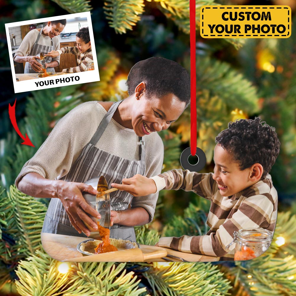Personalized Ornament For Baking Lover - Family Baking Togetger - Custom Photo Ornament