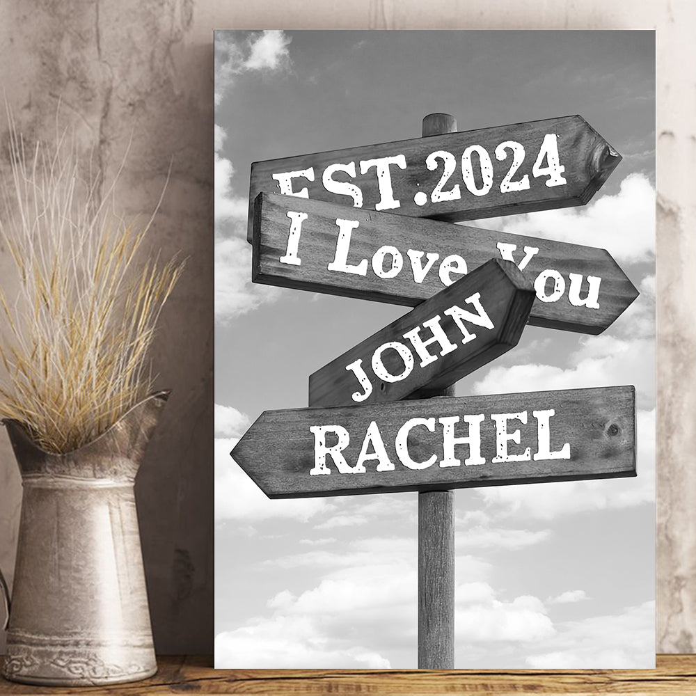 I Love You - Personalized Vertical Canvas - Gift For Couple, Husband And Wife