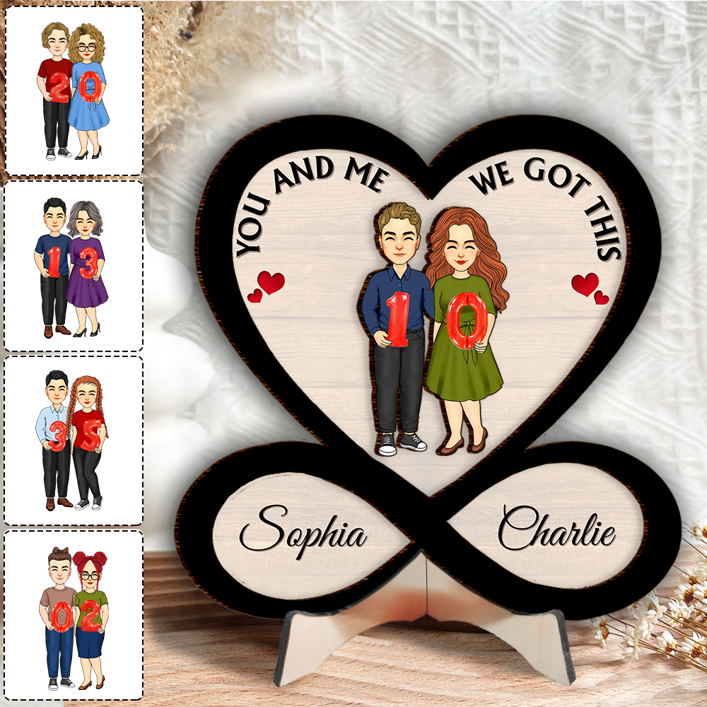 You And Me We Got This - Custom 2 Layered Art Piece, Personalized Valentine Gift For Couple