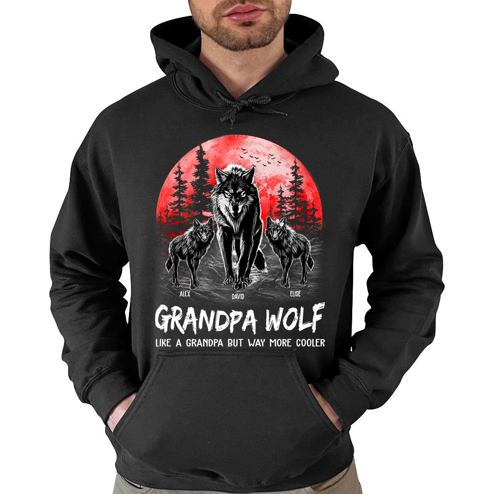 Grandpa Wolf Like A Grandpa But Way More Cooler Personalized Shirt
