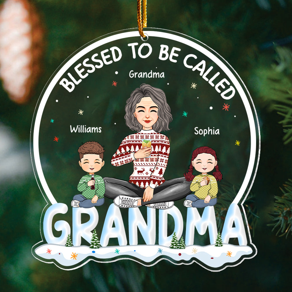 Blessed To Be Called Grandma Personalized Christmas Acrylic Ornament