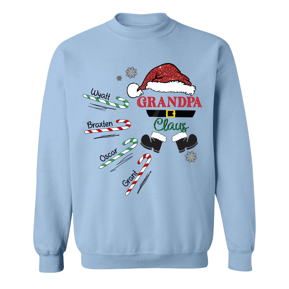 Papa Claus Candy Cane Winter Personalized Christmas Shirt Gift - Family Best Gifts For Christmas