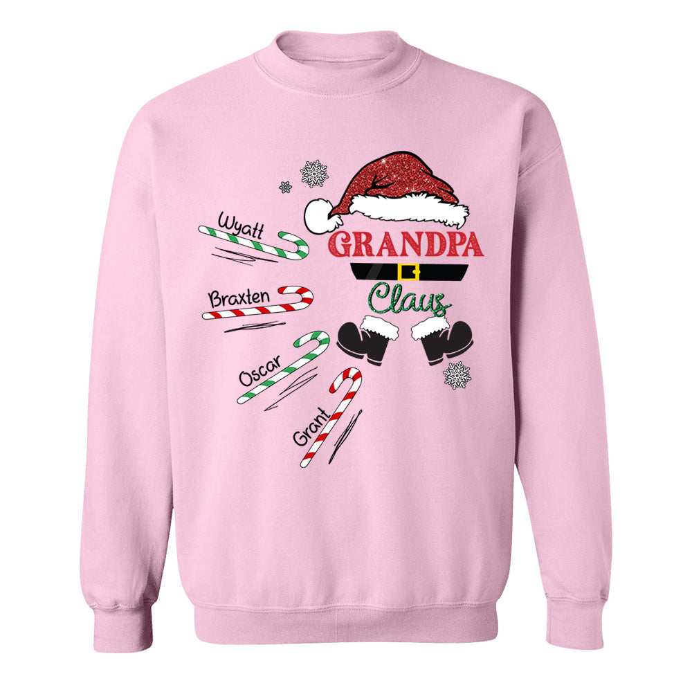 Papa Claus Candy Cane Winter Personalized Christmas Shirt Gift - Family Best Gifts For Christmas