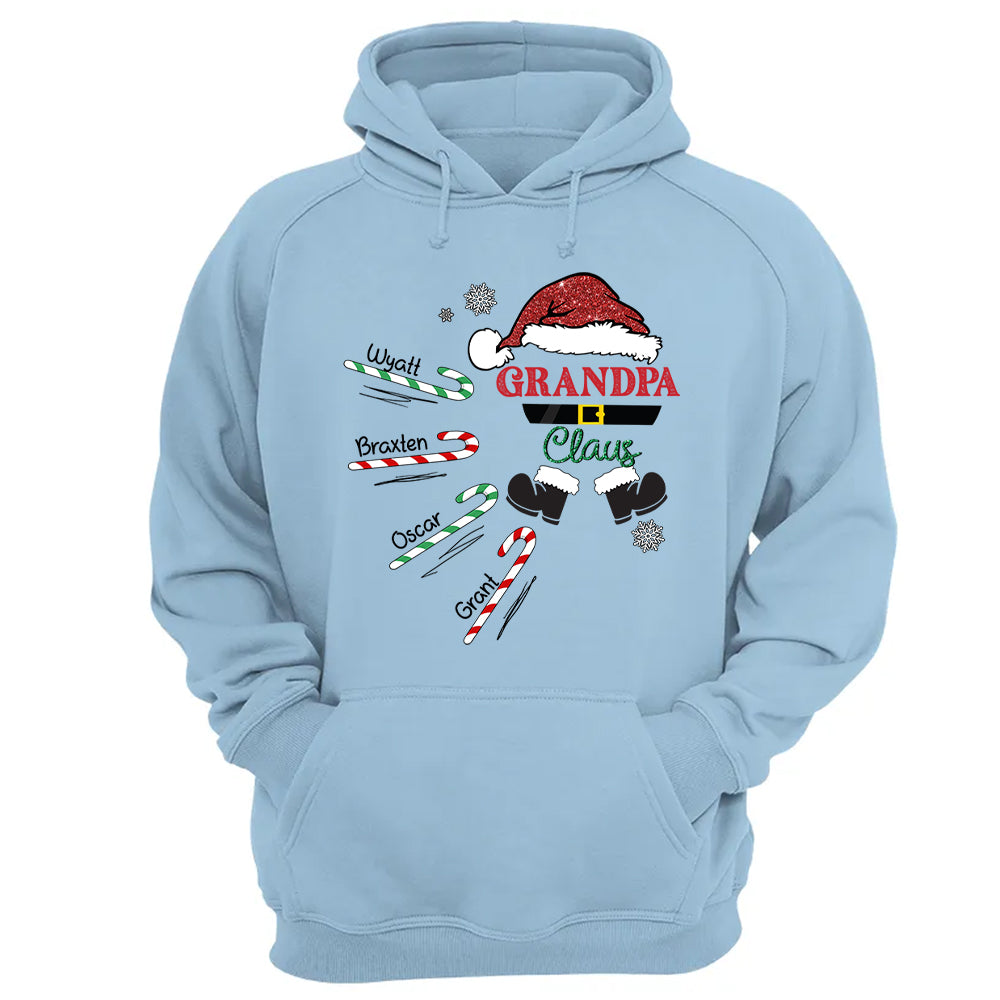 Papa Claus Candy Cane Winter Personalized Christmas Shirt Gift - Family Best Gifts For Christmas