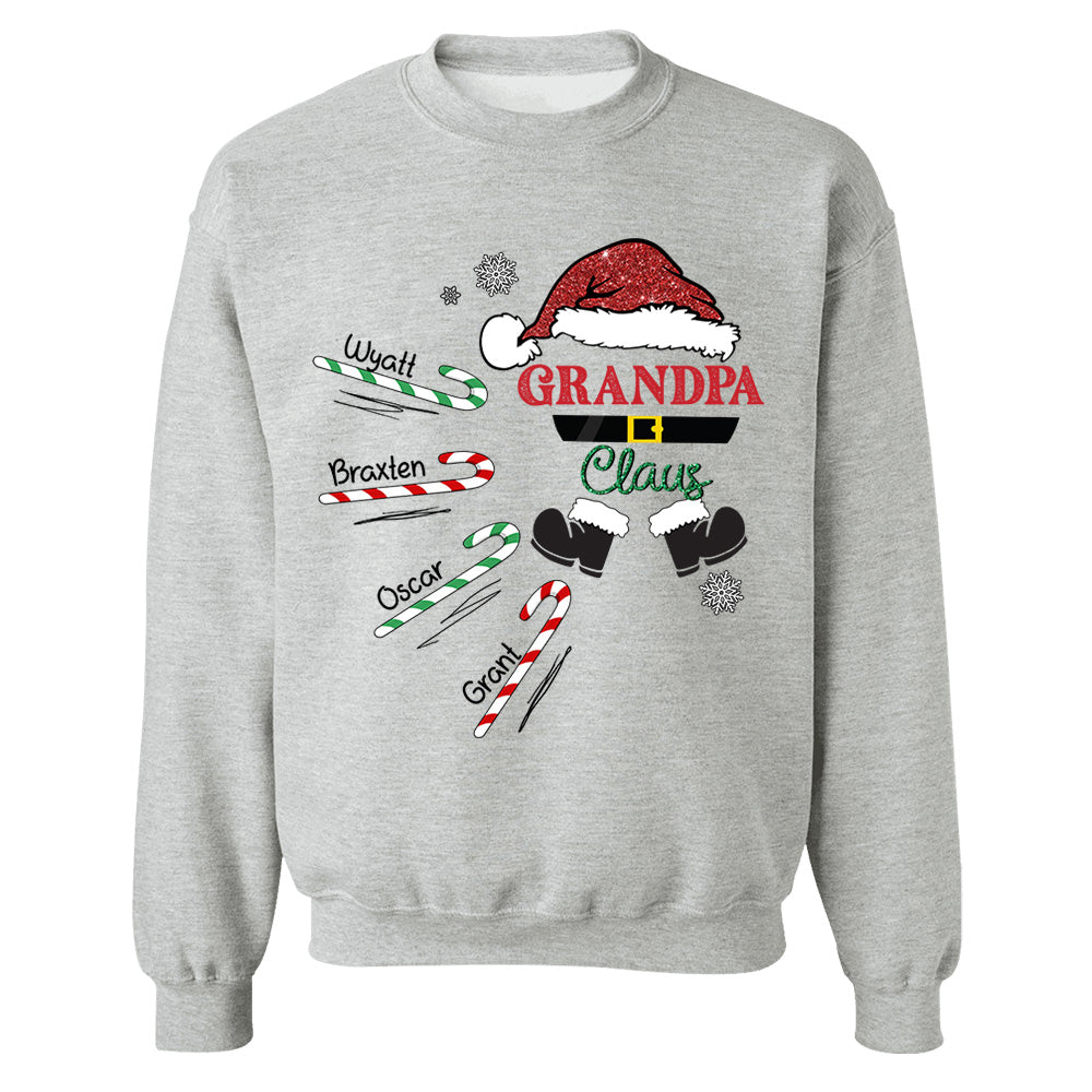 Papa Claus Candy Cane Winter Personalized Christmas Shirt Gift - Family Best Gifts For Christmas