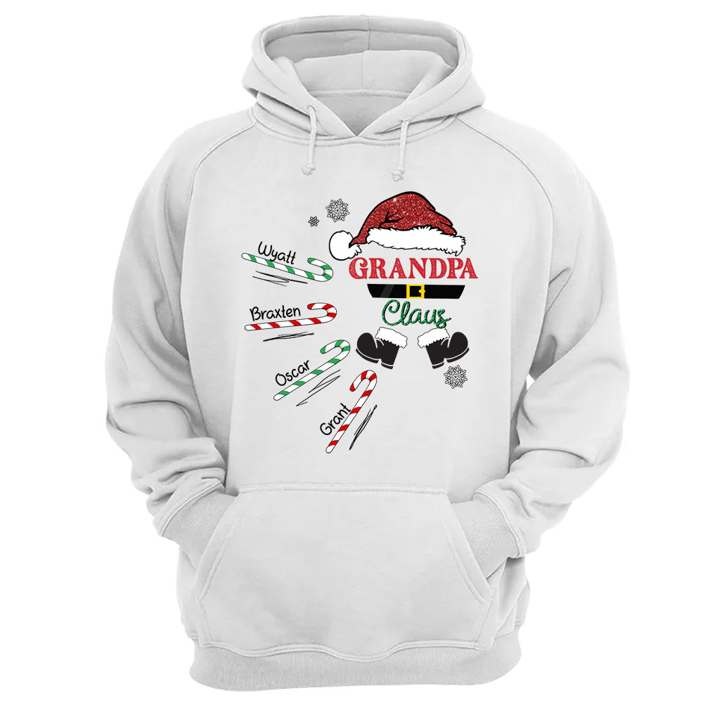 Papa Claus Candy Cane Winter Personalized Christmas Shirt Gift - Family Best Gifts For Christmas