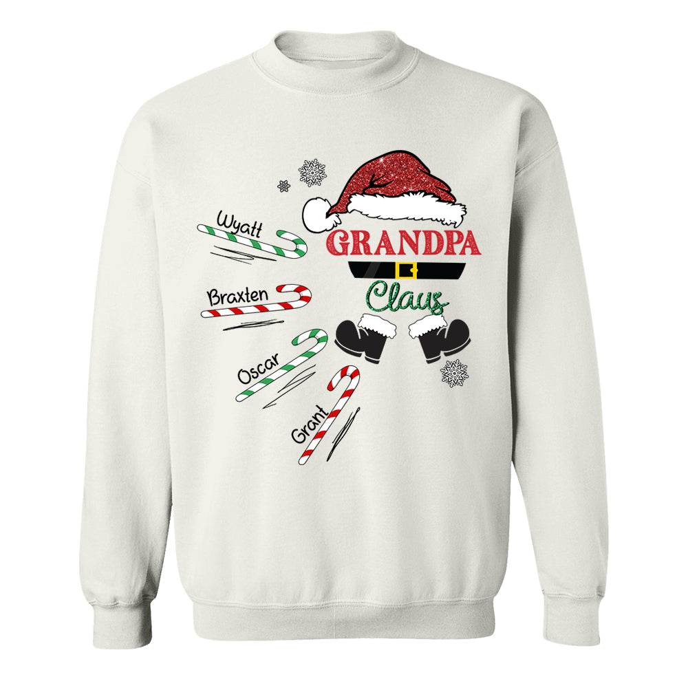 Papa Claus Candy Cane Winter Personalized Christmas Shirt Gift - Family Best Gifts For Christmas