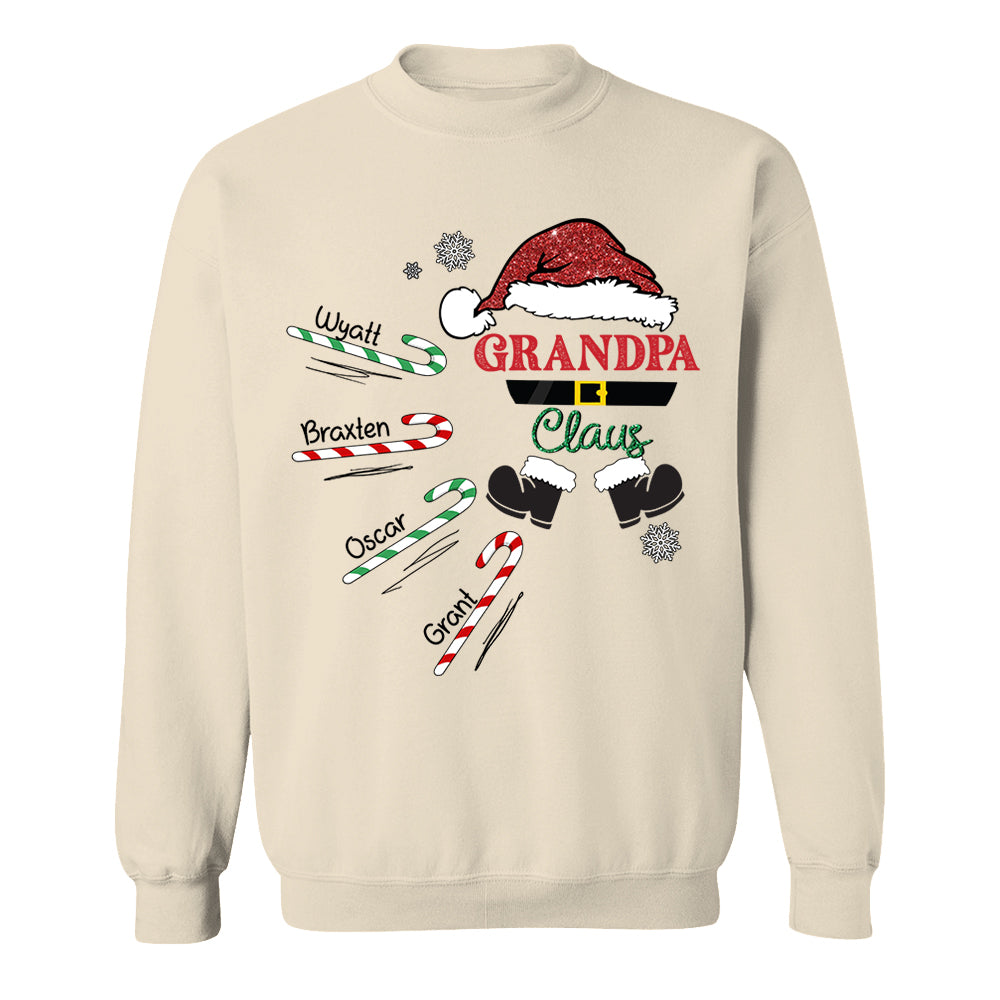 Papa Claus Candy Cane Winter Personalized Christmas Shirt Gift - Family Best Gifts For Christmas