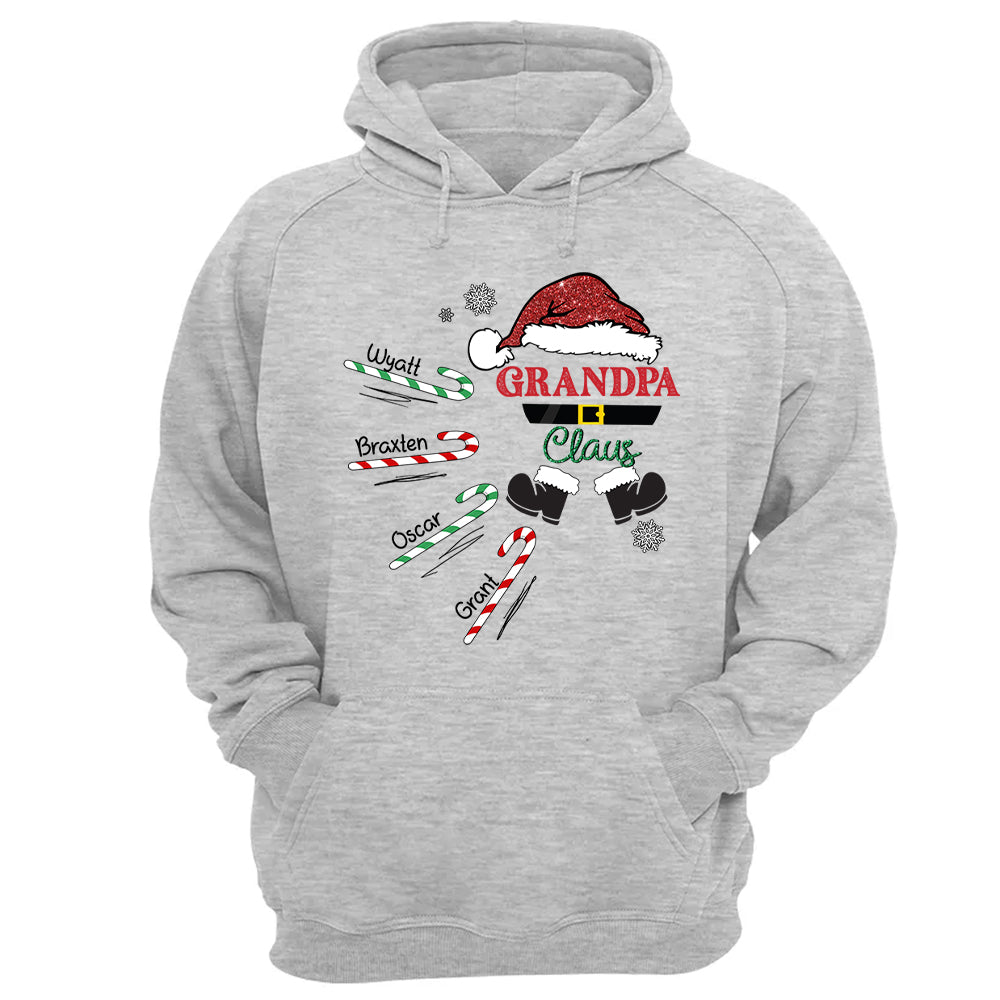 Papa Claus Candy Cane Winter Personalized Christmas Shirt Gift - Family Best Gifts For Christmas