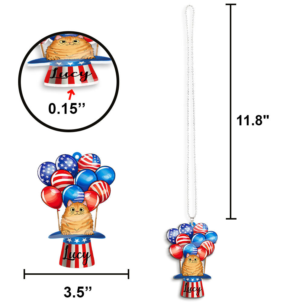 Cat Air Balloon Personalized Car Ornament