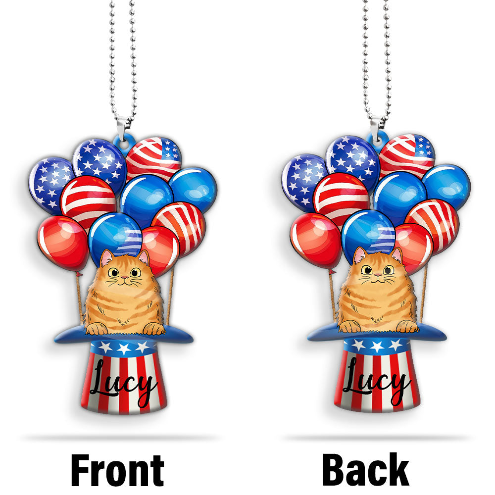 Cat Air Balloon Personalized Car Ornament