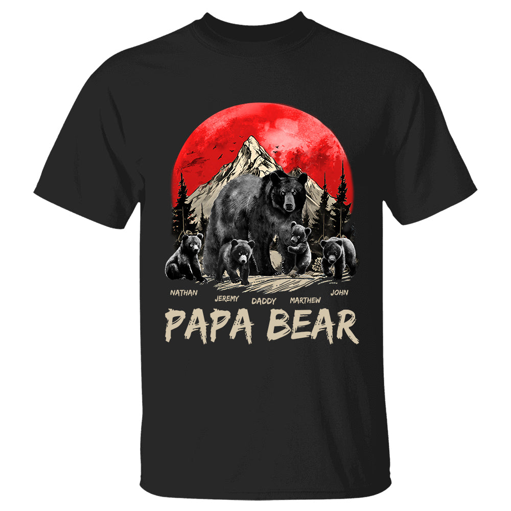 Papa Bear Personalized Shirt Gift For Grandpa & Dad - Father's Day & Birthday Gift