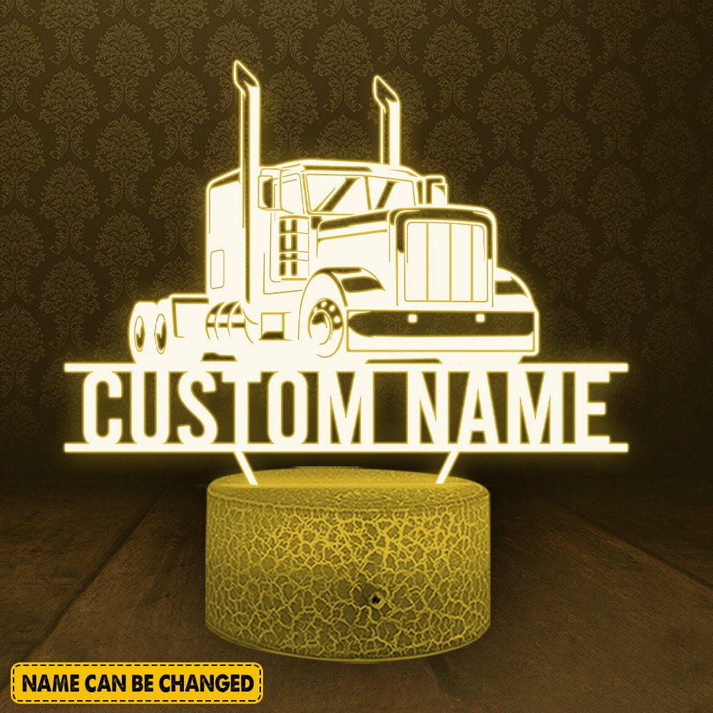 Personalized Truck Led Night Lamp Gift For Driver - Custom Gifts For Truck Driver - Truck Driver Night Light