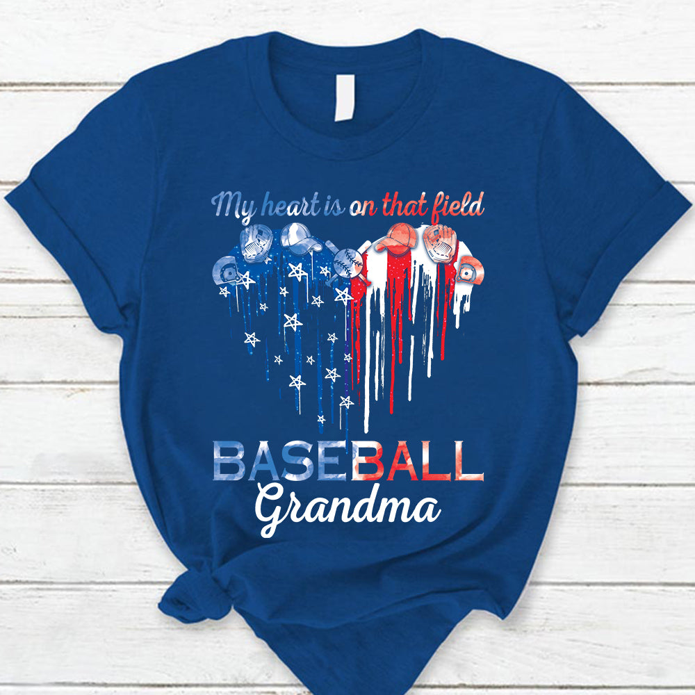 Baseball Mom T-Shirt My Heart Is On That Field