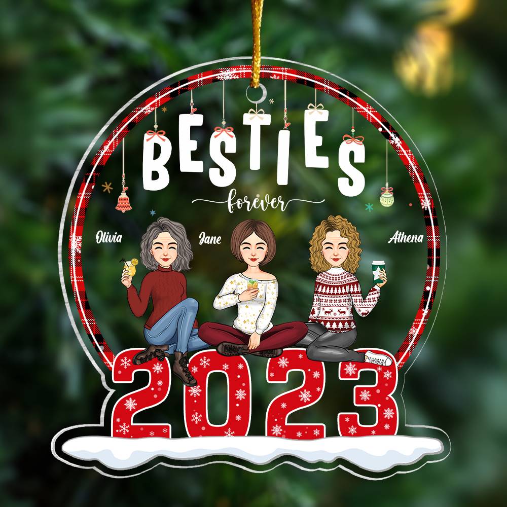Besties Forever Personalized 2023 Acrylic Ornament