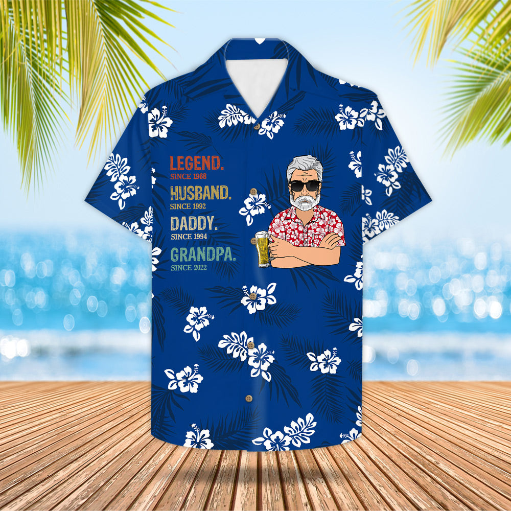 Legend Husband Daddy Grandpa Since Years Personalized Hawaiian Shirt Gift For Grandpa