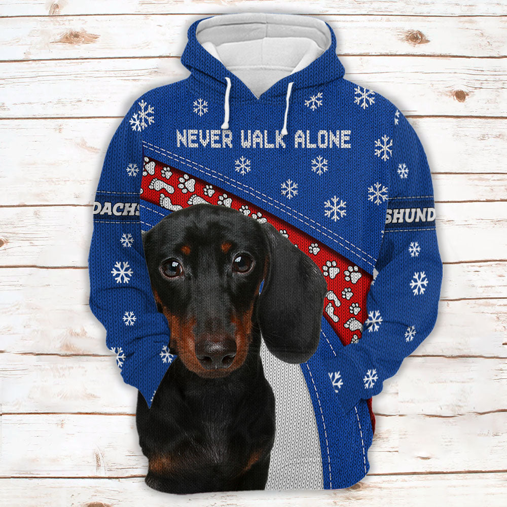 Dachshund Never Walk Alone Ugly Sweater Christmas Gift For Dog Lovers