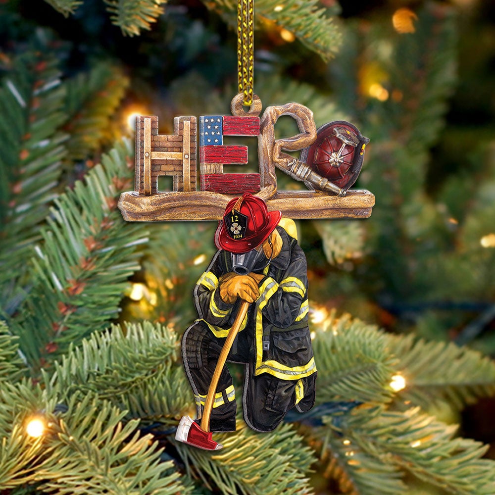 Hero Firefighter Knew Personalized Ornament Gift For Firefighter Fireman