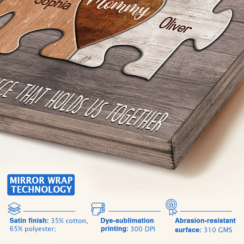 Mommy You Are The Piece That Holds Us Together Personalized Canvas Gift For Grandma