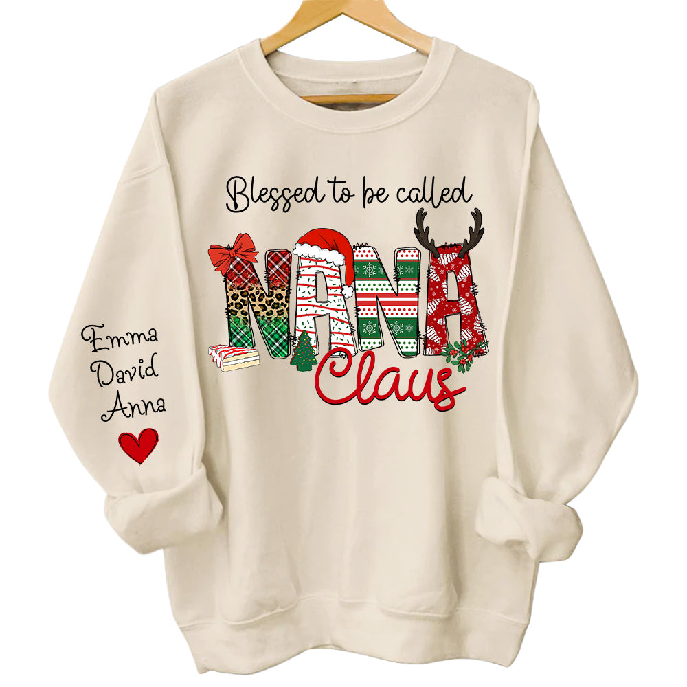 Sweater Sleeve Blessed To Be Called Nana Claus - Family Best Gifts For Christmas