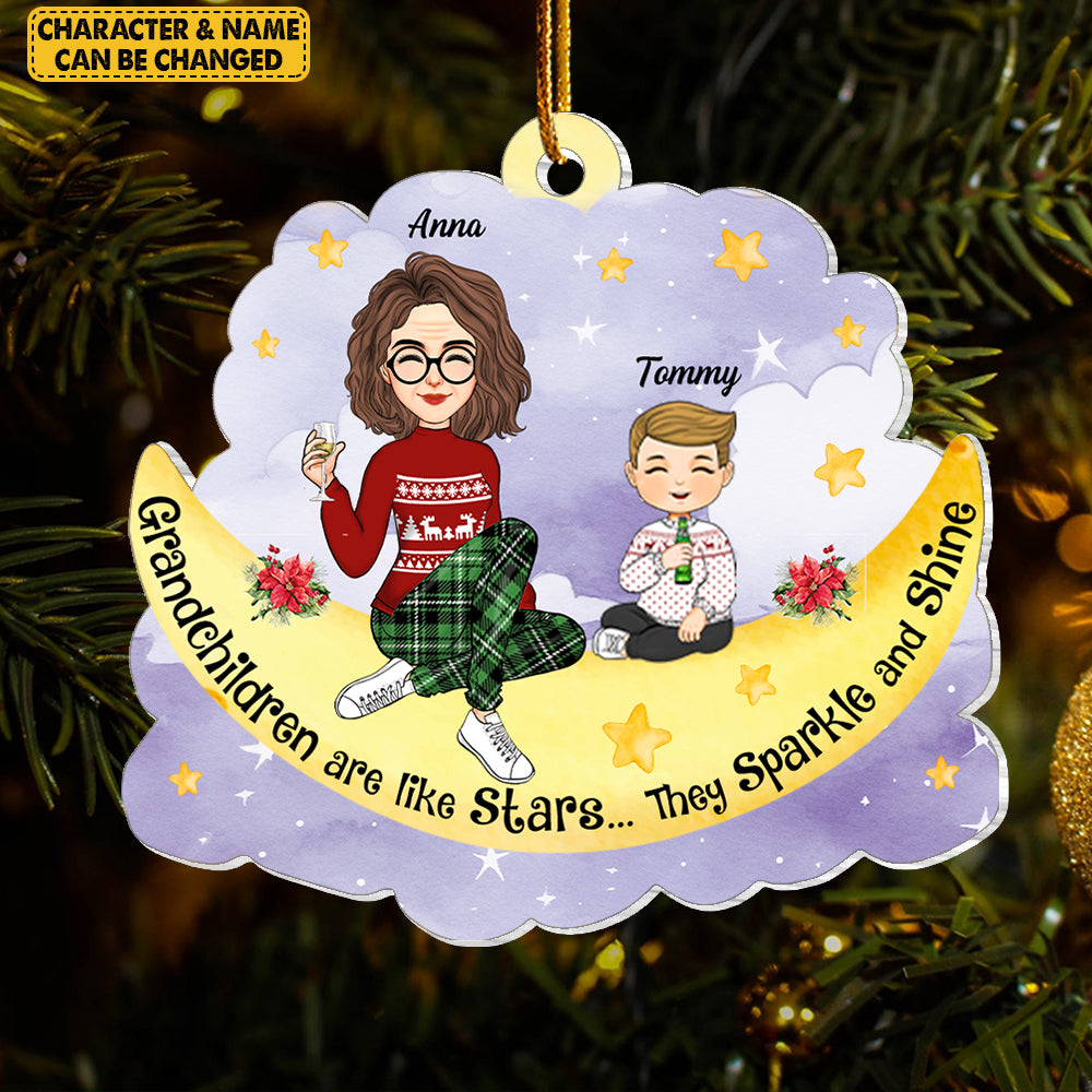 Personalized Star Ornament for Grandson, Grandson Cute Christmas