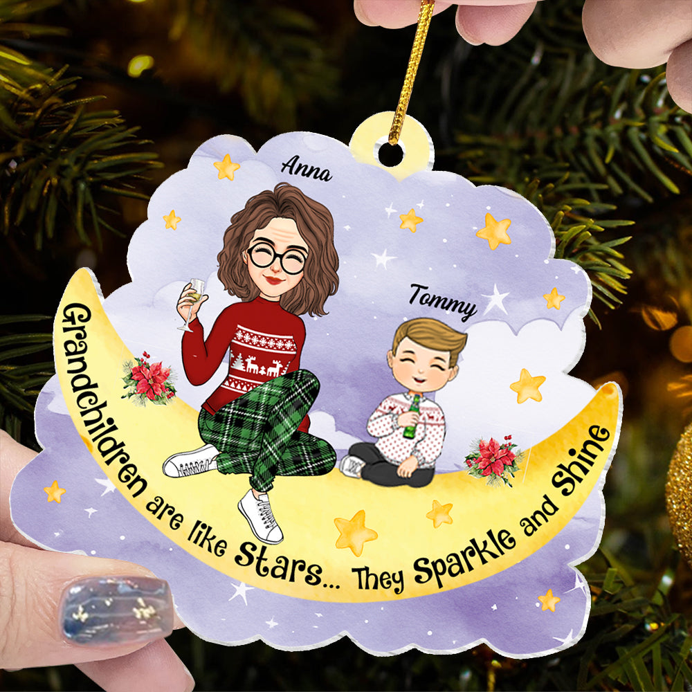 Personalized Star Ornament for Grandson, Grandson Cute Christmas