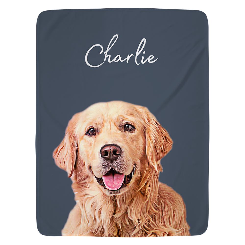 Custom Pet Blanket Using Pet Photo + Name Custom Dog Blanket Personalized Dog Blankets Cat Picture Blanket Pet Photo Blanket Dog Dad Gift