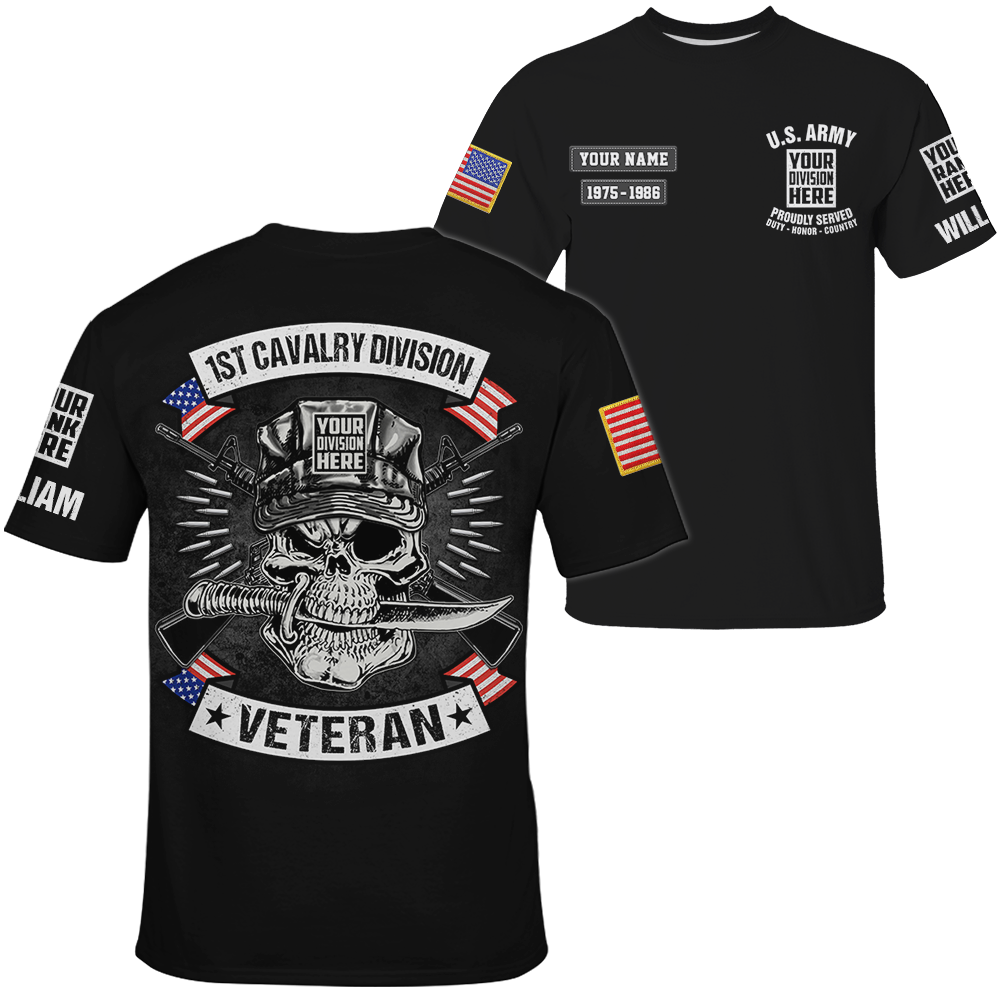 Personalized Shirt US Veteran Custom Division Gift For Veteran vr2 All Over Print Shirt K1702