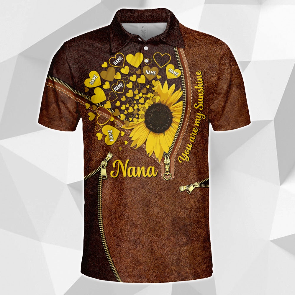 Personalized Shirt Gift For Grandma - Custom Gifts For Grandmas - You Are My Sunshine Sunflower All Over Print Shirts For Nana