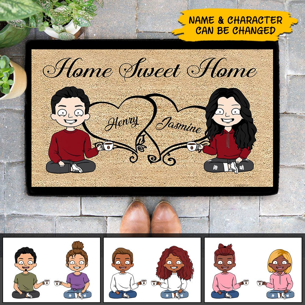 Personalized Husband And Wife Doormat Home Sweet Home Couple Doormat