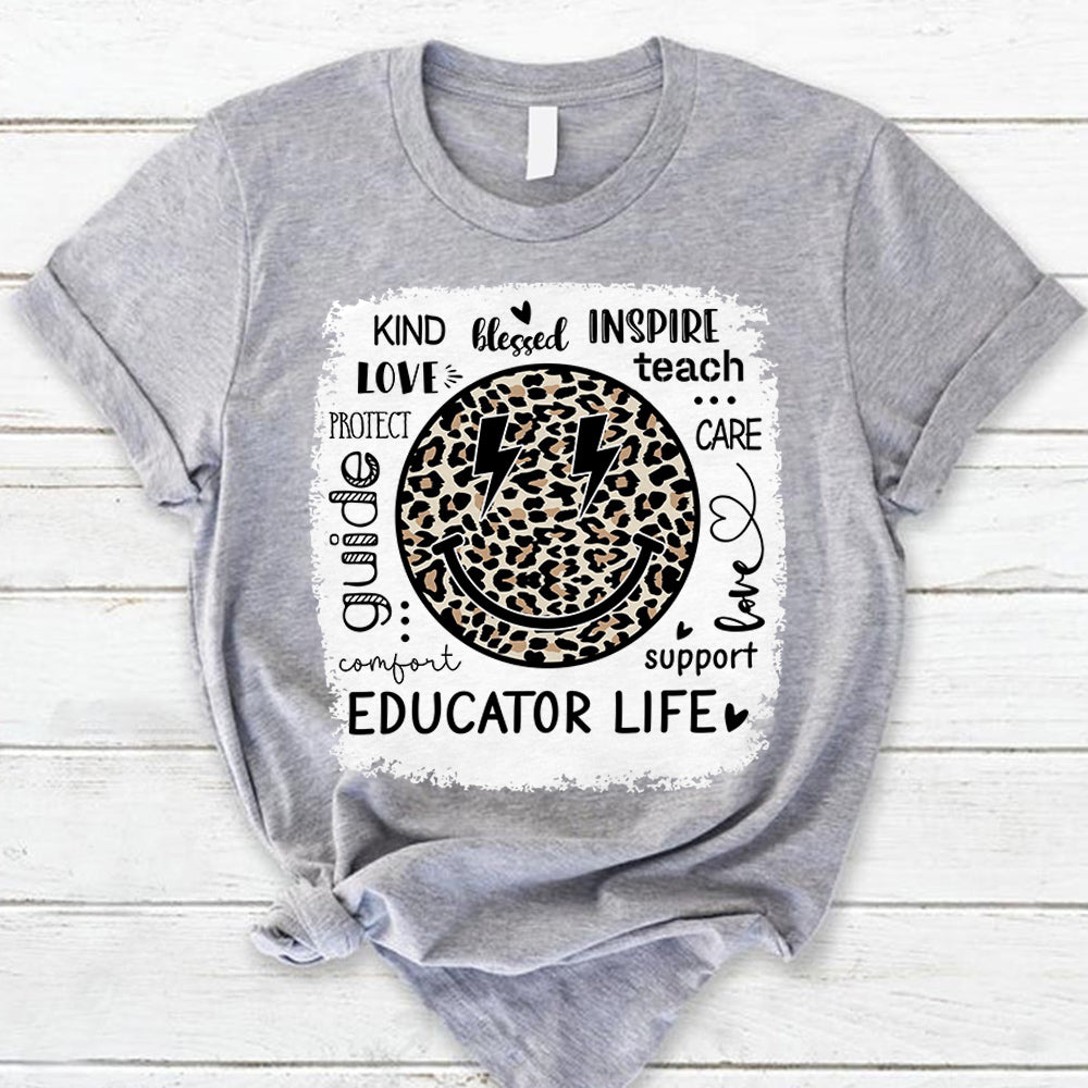 Personalized Retro Leopard Smiley Educator Life For Teacher And Student