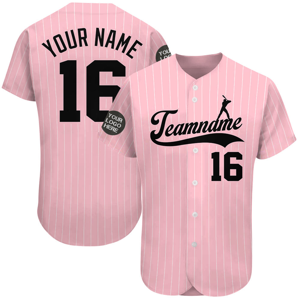 Custom Name And Number Pink Color Baseball Jersey For Breast